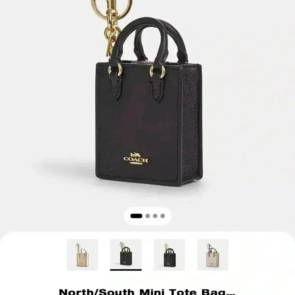 NWT Coach North/South Mini Tote Bag Charm Earbud Holder Trendy Tiny Purse